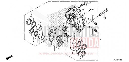 LEFT FRONT BRAKE CALIPER (VFR800FE/G) VFR800FE de 2014